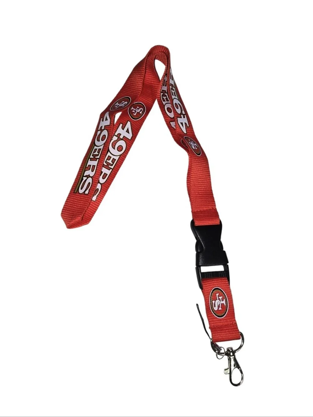 #14 San Francisco 49ers Red Lanyard Key & Card Holder